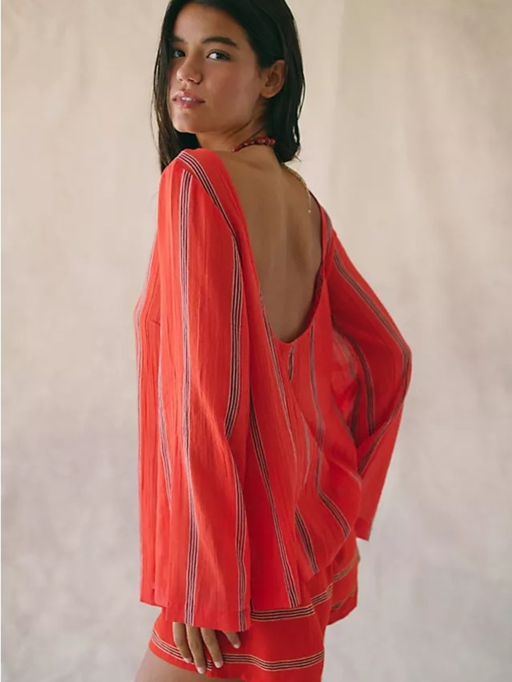 Open-Back Long-Sleeve Stripe Free People sets